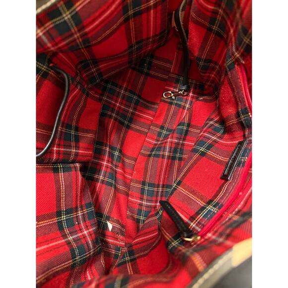 Dooney & Bourke Scottie Dog Tote Bag Coated Canvas Cream Black Red Trim - Picture 5 of 8